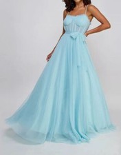 City Studios Juniors' Blue Tulle Bustier Fit & Flare Gown Dress Size 5/6