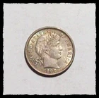 1900-P BARBER DIME Beautiful  Luster w/ LT Blue Tone Original Choice AU+ #17D36