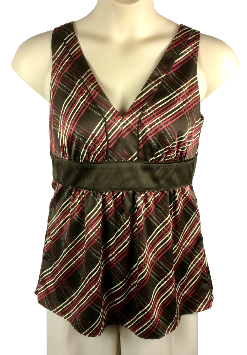 Haut NYC Femme, Manches Courtes, Marron, Taille M, Perles Et Strass