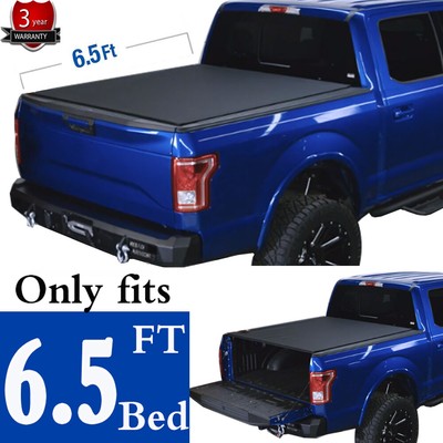 Fits 88 00 Gmc Sierra C K 1500 6 5ft Bed Black Vinyl Tri Fold Soft Tonneau Cover