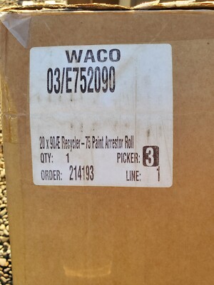 75  Paint Arrestor Roll 20'' x 90'  Waco  03/E752090