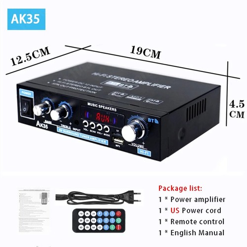 Amplificatore Digitale Sound Bluetooth 2 Canali HiFi Stereo AMP FM USB Telecomando - Foto 25 di 29