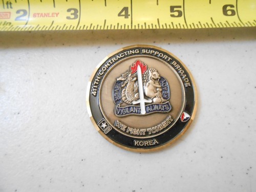 RARE 411TH CONTRACTING SUPPORT BRIGADE KOREA US ARMY MILITARY CHALLENGE COIN - Picture 3 of 4