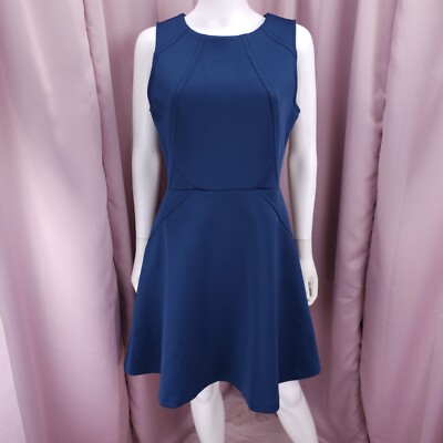 Jennifer Lopez Women's Blue Sleeveless Round Neck A-Line Fit & Flare Dress  12 | eBay