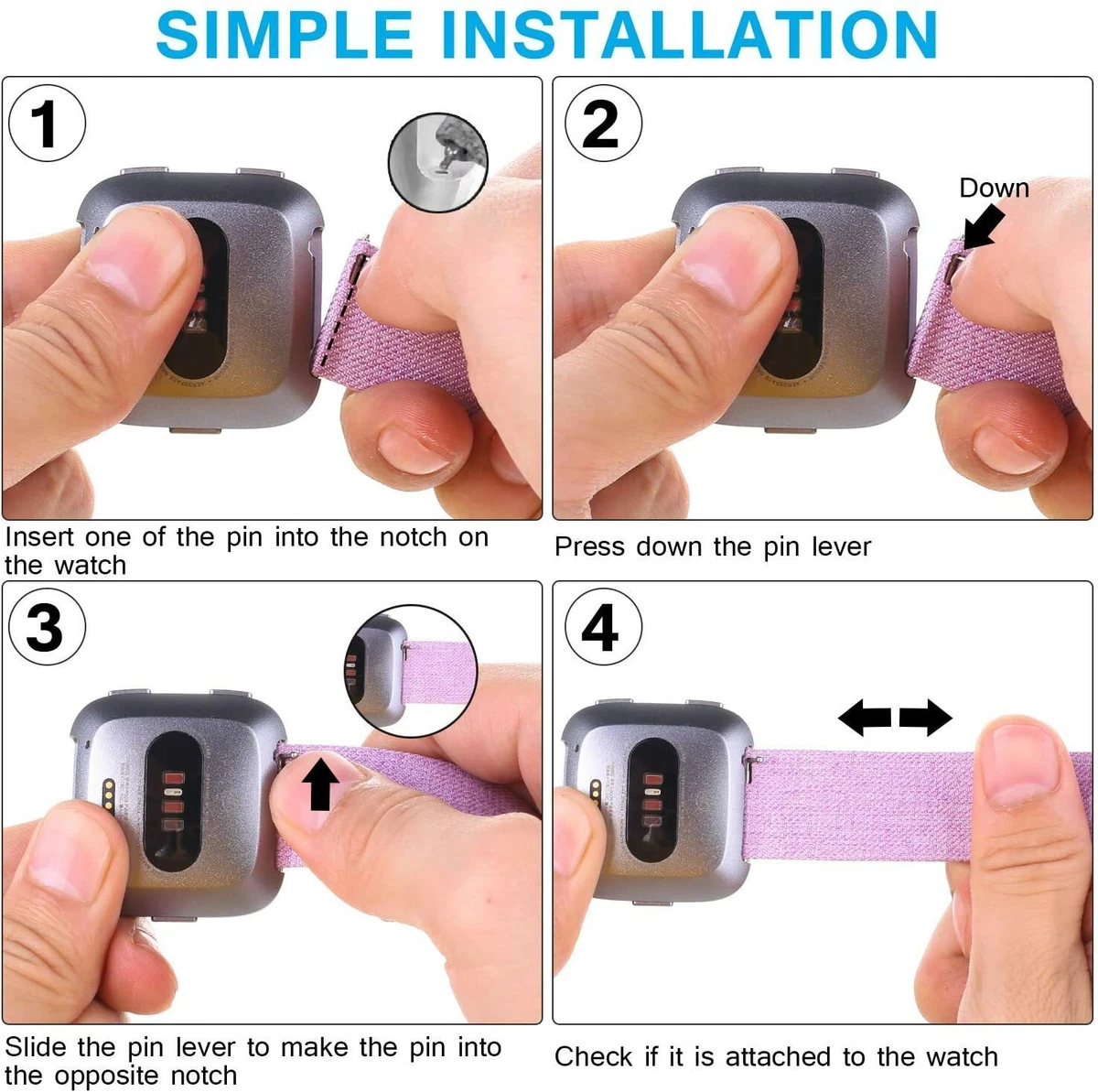 Change fitbit top versa band