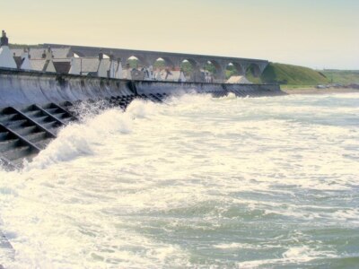 Foto 6x4 Hochwasser in Cullen Die Wohnungen sind in Seatown, mit dem jetzt c2008