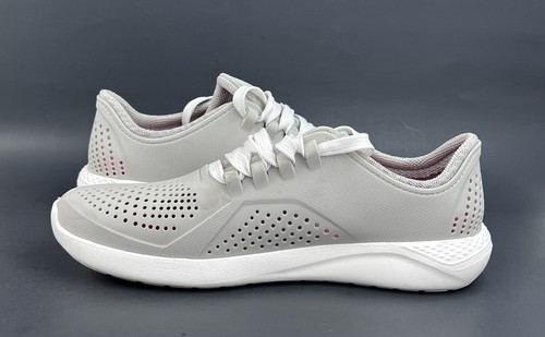 Crocs LiteRide PACER Womens Size 9 Gray Perforated Sneakers Shoes Trainers - Picture 3 of 9