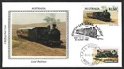 Australia Railway Letter stamp $1.50 on 1985 T.P.O.1 NORTH WEST Benham silk FDC