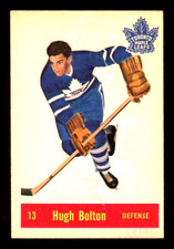 1957-58 PARKHURS NHL HOCKEY #13 HUGH BOLTON EX-NM TORONTO MAPLE LEAFS Card
