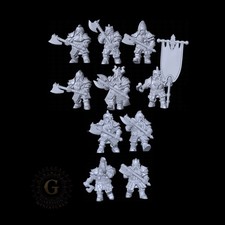 Dwarfs with 2-Handed Axes X10 32mm/28mm Fantasy Wargames Collectors Miniatures