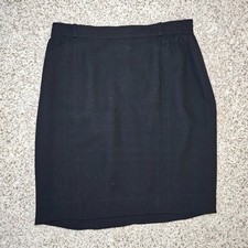 Givenchy Knee Length Skirt w/ Belt Loops VTG Black 12W