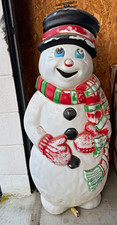 Vintage Lighted Blow Mold Snowman Christmas Outdoor Yard Decoration