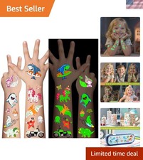 310 Pcs Luminous Temporary Tattoos For Kids,Mixed Styles Glow In The Dark Tat...