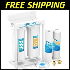 Compact Dual RV Water Filtration System with Brass Fittings & Easy Installation