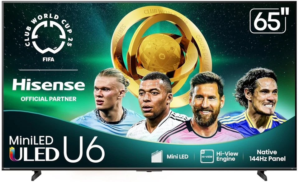 Hisense 65 inch Class U6 65U65QF MiniLED 144 Hz ULED 4K Smart Fire TV (2025)