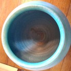 Old Japanese Awaji Style Pottery Turquoise Matte Glaze Vase, Stamped  — photo 6