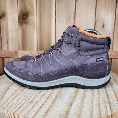 ECCO Aspina Gore-Tex Boots Womens 8 39 EU Brown Waterproof Ankle Hiking Snow