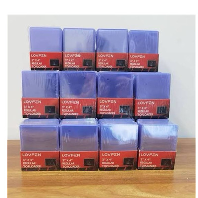 LOVFEN 3x4 Toploader Card Holders Extra Clear 35pt Standard 100 Pack