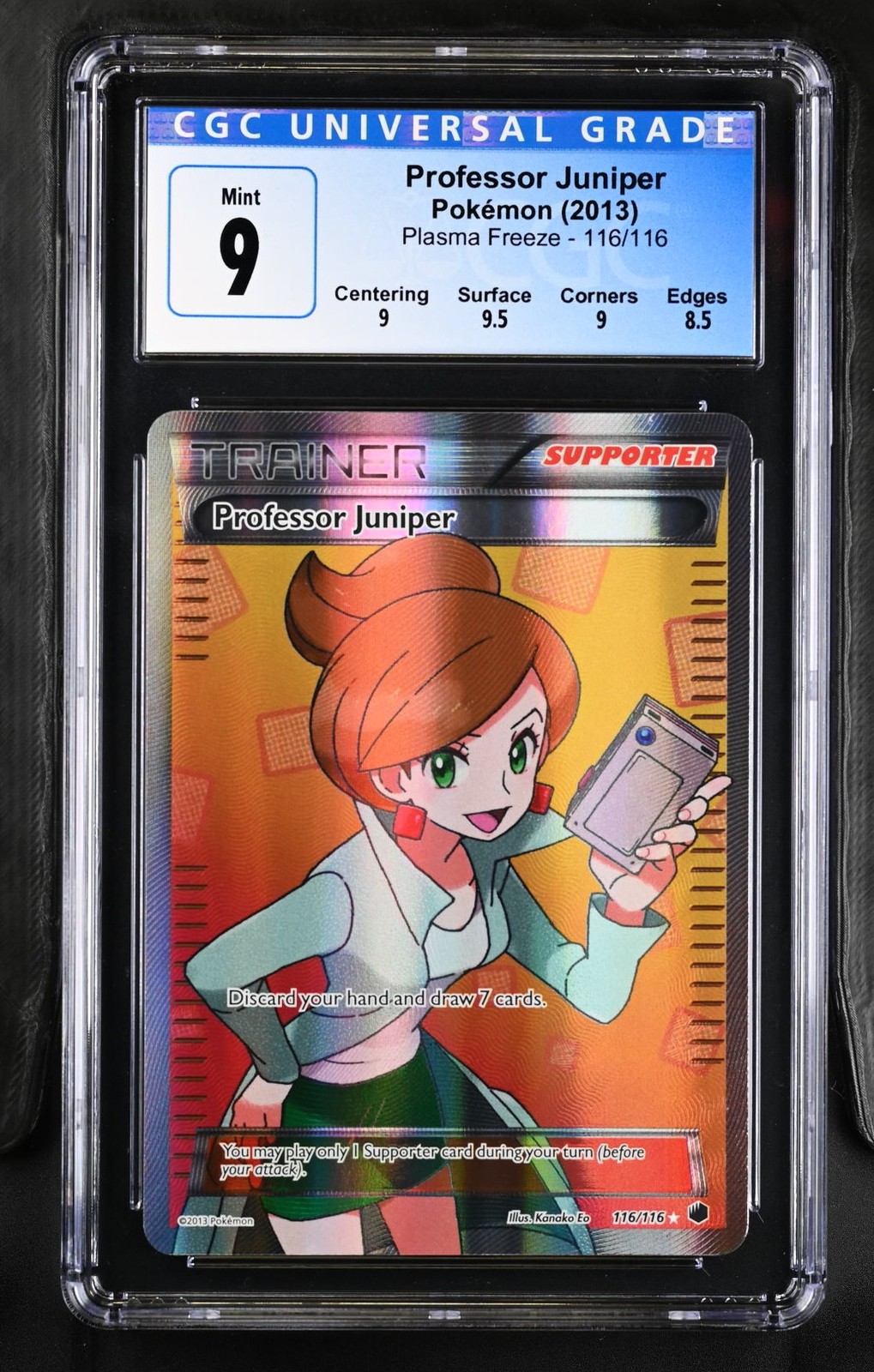 CGC 9 Professor Juniper 116/116 2013 Plasma Freeze Ultra Rare Pokemon Card