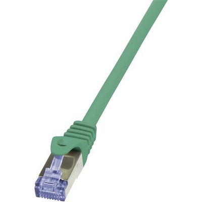 LogiLink CQ3025S RJ45 Patchkabel CAT 6a S/FTP 0.50 m Grün Flammwidrig, mit