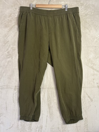 Old Navy Damen 2X olivgrün Pull-On Jogger Style hohe Leibhöhe bequeme Hose Viskose