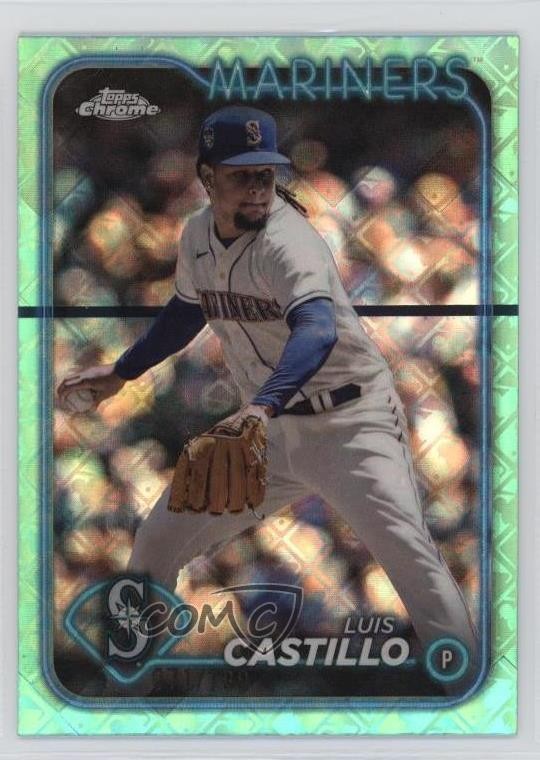 2024 Topps Chrome Logofractor Edition Aqua Refractor /199 Luis Castillo #129 8k4