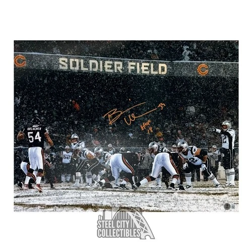 Brian Urlacher HOF 18 Autographed Chicago Bears 16x20 Photo - BAS (Orange Ink)