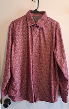 Tasso Elba Mens Dress Shirt Size XL 17-17.5 Plumb Intricate Print