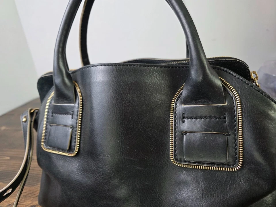 Bolso Bandolera Francesco Biasia Cuero Negro Para Mujer Bolso Italia Foto 2 de 4