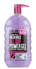 Vitalcare Mega Hold All Day Power Hair Gel, 40 Oz Alcohol-Free Frizz Control