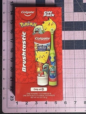 NEW Colgate Pokémon Brushtastic Gift Pack Powered Toothbrush and Toothpaste