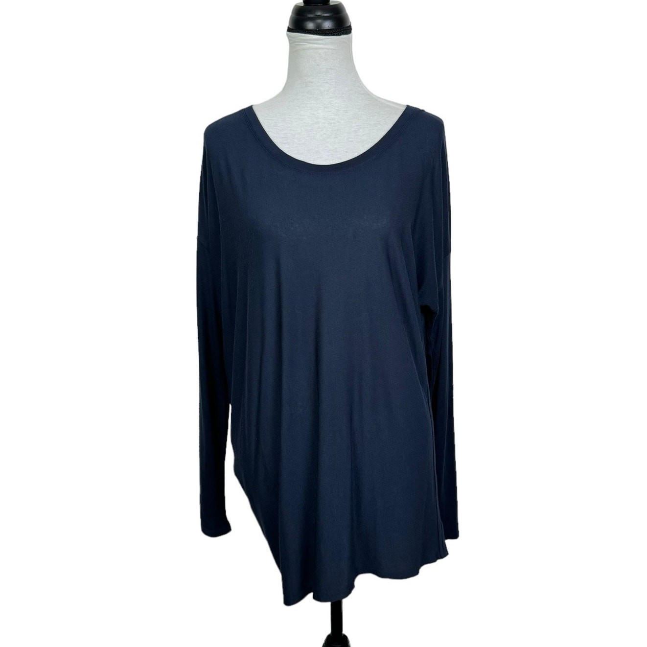 Athleta Threadlight M Navy Blue Asymmetrical Long… - image 1
