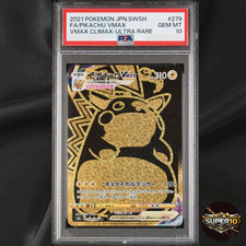 PSA 10 carte Pokemon gemme ottime condizioni Pikachu VMAX 279/184 Vmax Climax Gold UR Full Art