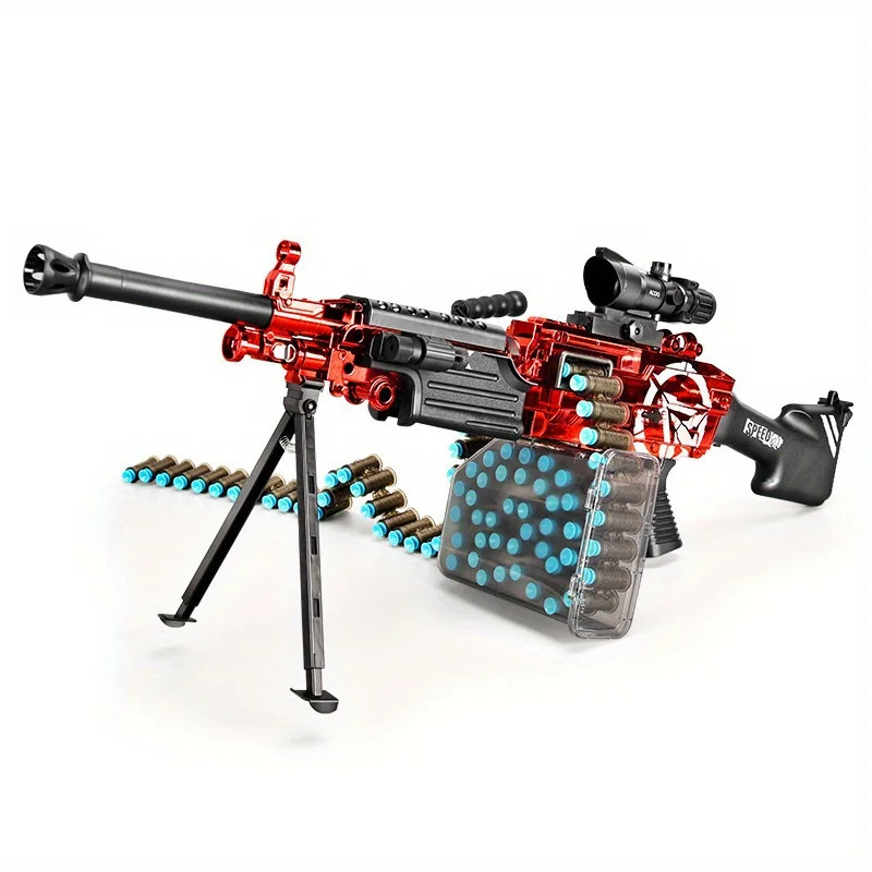 M249 LMG Machine Gun Foam Dart Blaster Heavy Machine Gun Toy Manual/Electric