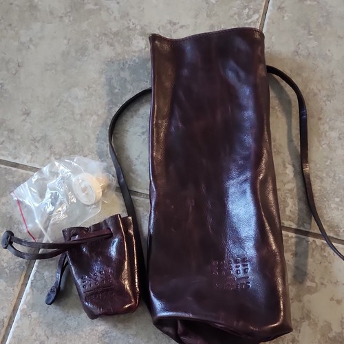 Moore & Giles Burgundy Genuine Leather Bottle Tote NetJets