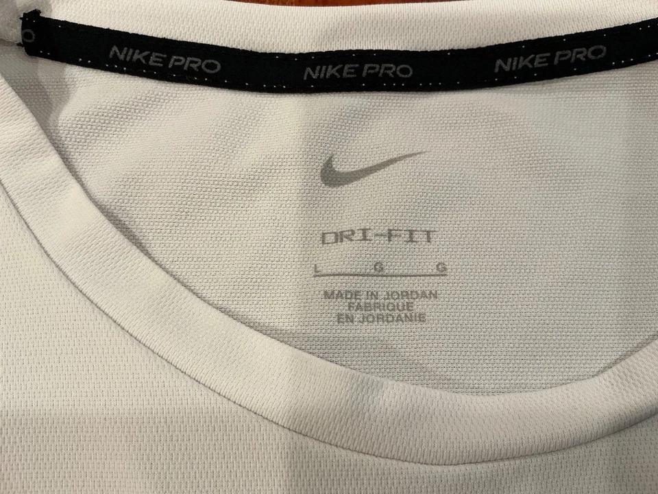 Camiseta Nike Dri Fit Pro para hombre L blanca Foto 2 de 4
