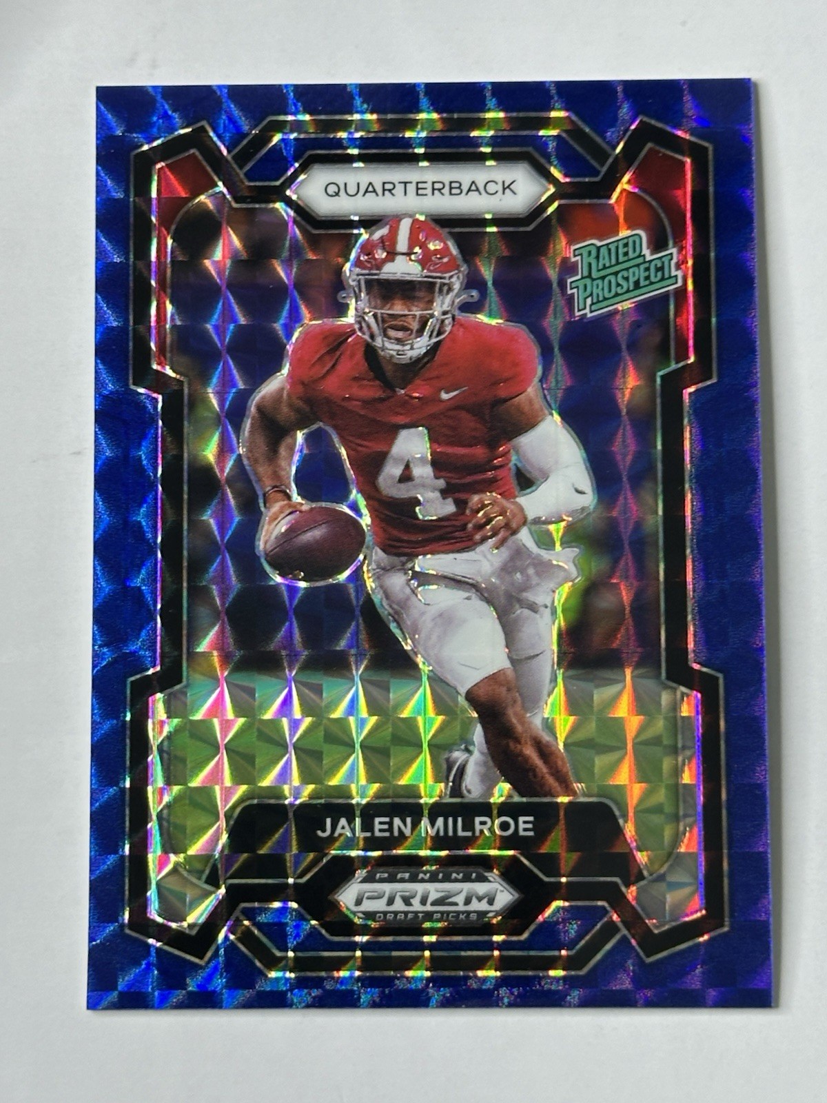 2024 Panini Prizm Draft Picks - Jalen Milroe #122 Blue Ice Prizm /99 (RC)