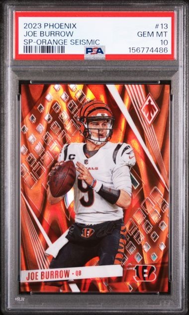 Joe Burrow 2023 Phoenix SP Orange Siesmic /99 Cincinnati Bengals #13 PSA 10