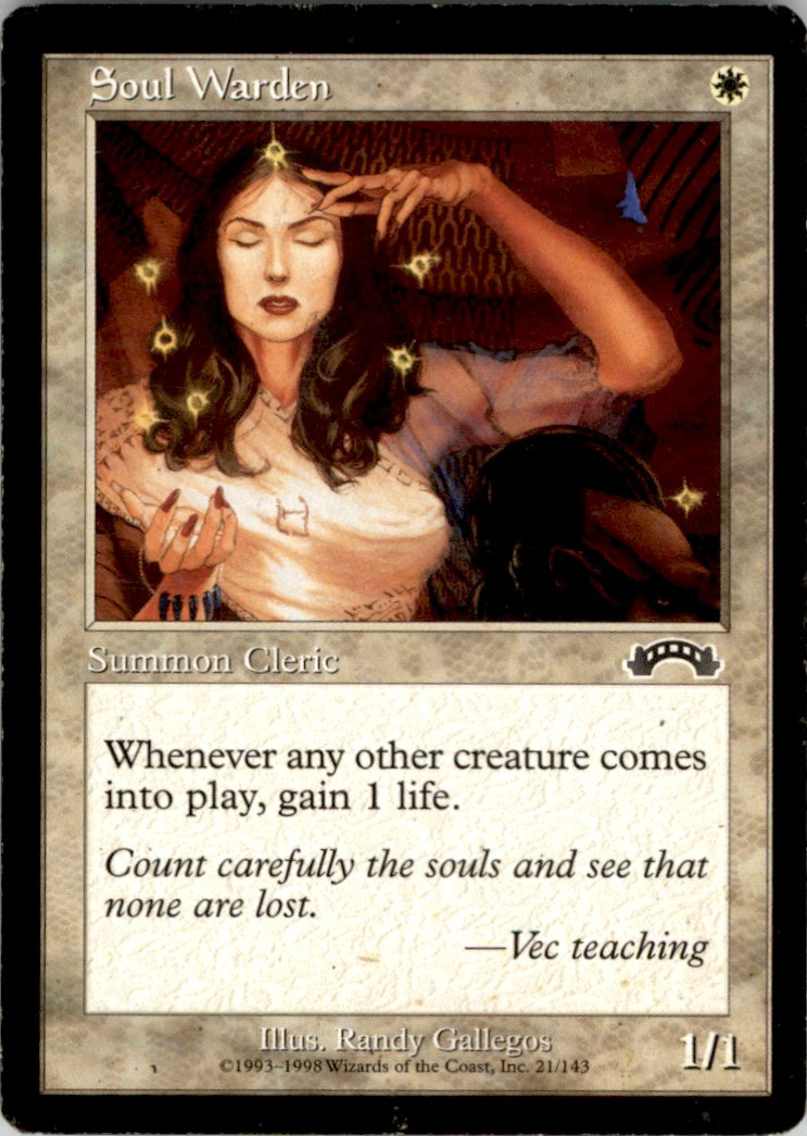 1998 MTG Exodus Soul Warden #21 LP