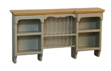 Dolls House Grey & Pine Wall Cupboard with Plate Rack Kitchen Furniture 1:12