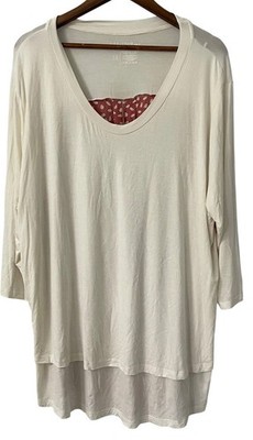 Latched Mama nursing breast feeding tunic top size 3X cream and orange spotted