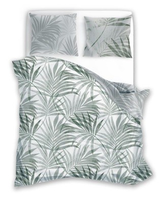 Satin Bettwäsche 140x200 Milagro Blätter Blumen Mint
