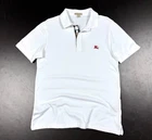 Auth Men's BURBERRY BRIT White Logo Cotton Casual Polo Shirt Size S/M