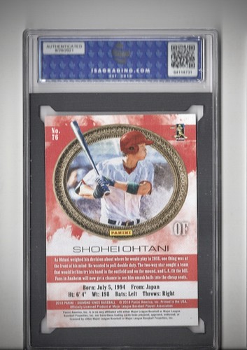 2018 Diamond Kings #76 Shohei Ohtani Facing Right - Artist Proof Red - PSA 10 - Bild 2 von 2