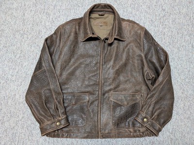 vintage 1990s leather BOMBER flight jacket 2XL brown PATINA cowhide MAD MAX a2