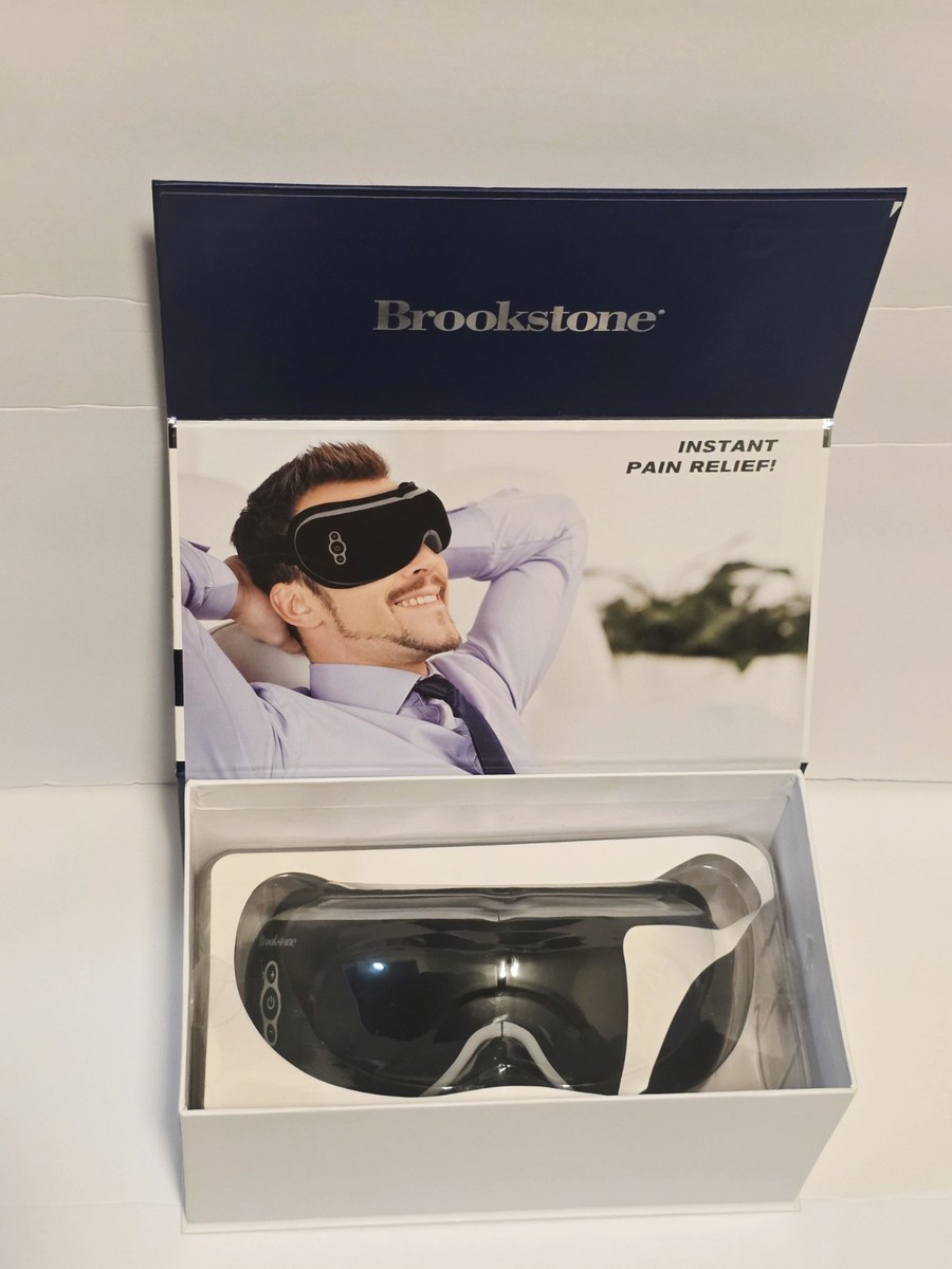 Brookstone Heated Vibrating Rechargeable Electric Eye Massager Black  Foldable