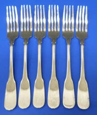 6 - Retroneu HAVERHILL Glossy 18-8 Stainless Korea Flatware 7 5/8" DINNER FORKS