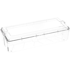 Pioneer Plastics Clear Rectangular Container, 11.75" W x 4.875" D x 2.4375" H