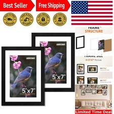 Minimalist 5x7 Photo Frames Set of 2 - HD Plexiglass for Picture Protection