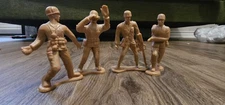 Vintage Greenbrier International Army Men Large Tan 4 inch Plastic Lot Of 4